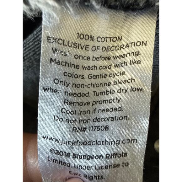 Junk Food Def Leppard 80’s Rock Vintage Oversized Hysteria Jean Jacket Black XL - Picture 9 of 11